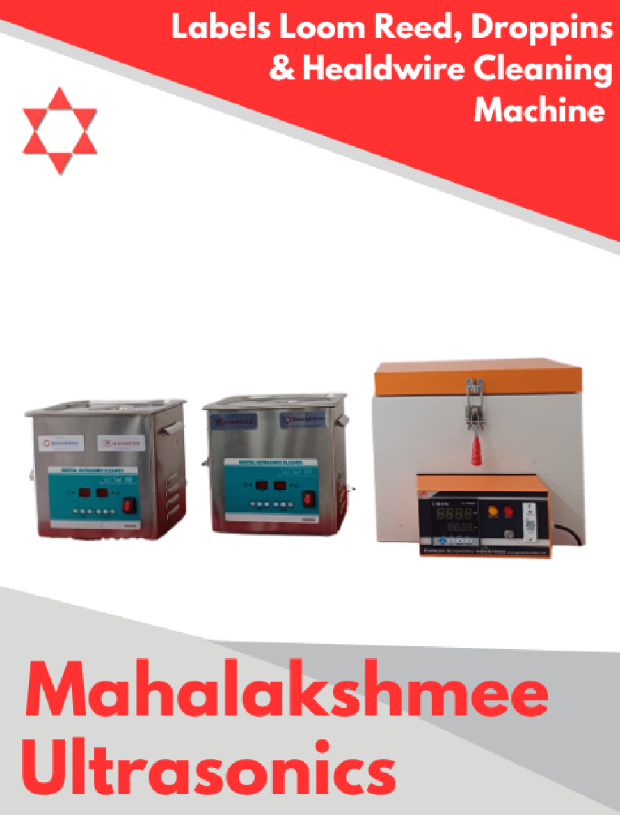 Labels Loom Reed, Droppins & Healdwire Cleaning Machine